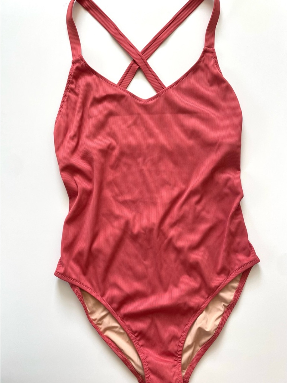Madewell Ribbed One-Piece Swimsuit in Dusty Rose